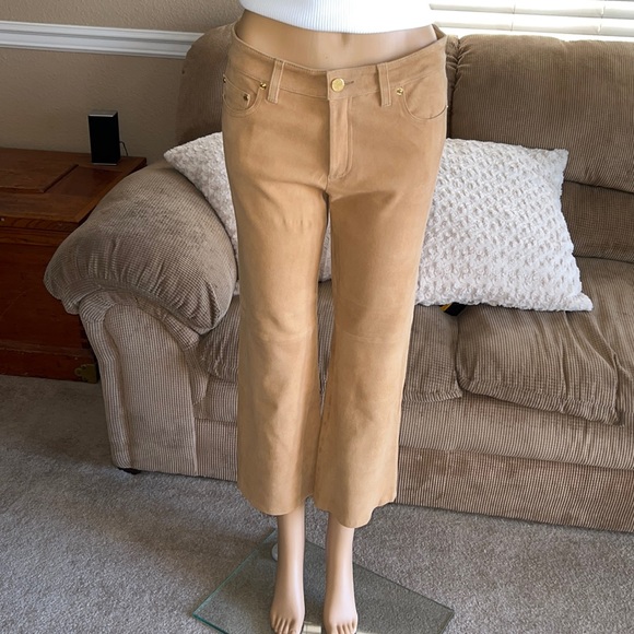 Michael Kors Izzy Suede Cropped Flared Pants